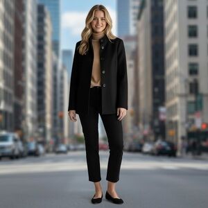 Vintage Sutton Studio for Bloomingdales Black Double Faced‎ Wool Cashmere Jacket